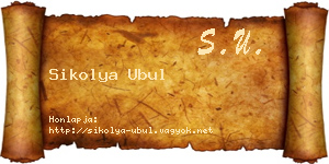 Sikolya Ubul névjegykártya
